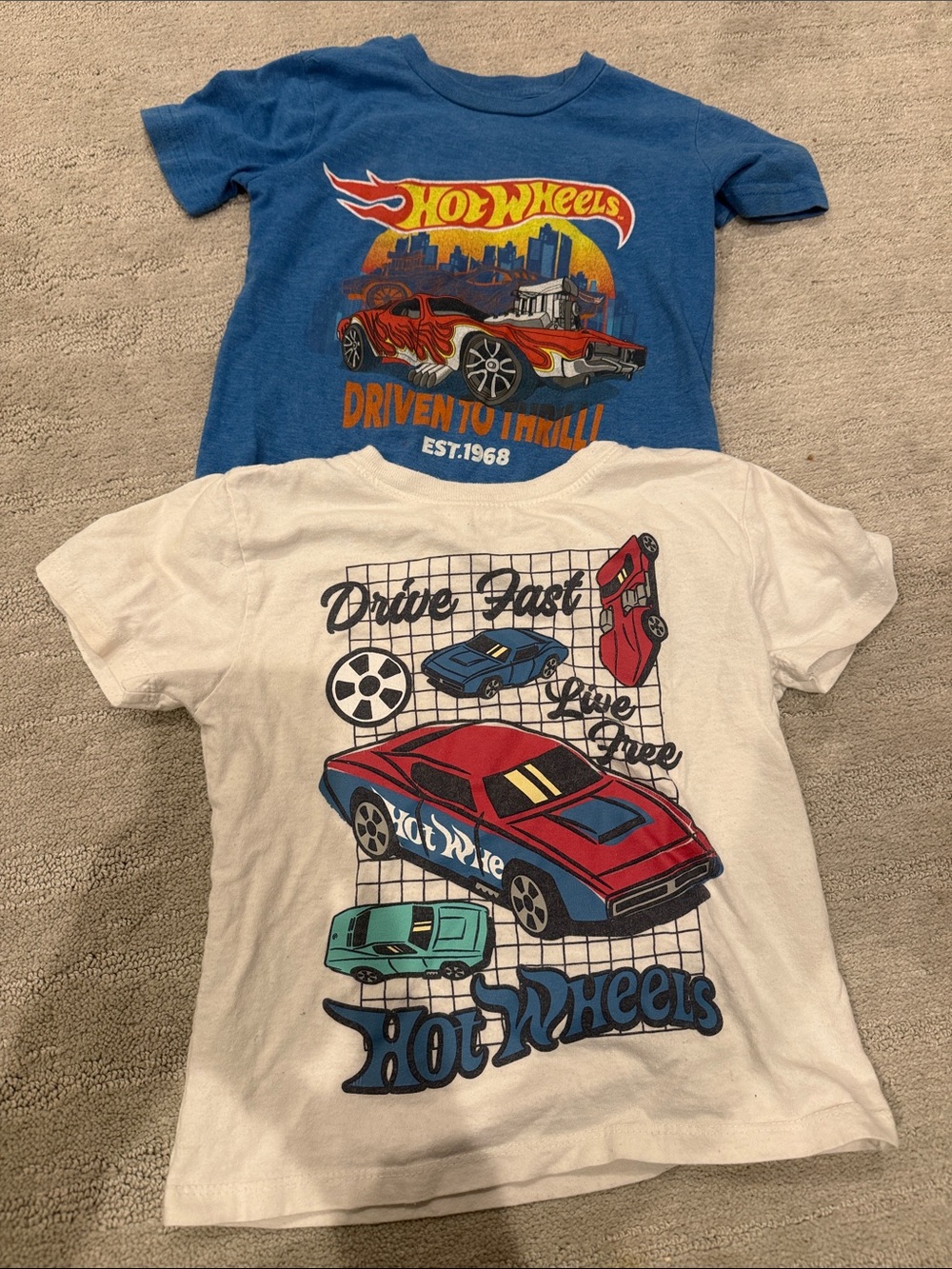 Hot Wheels Kids Short Sleeve Tee Set - Blue Car Graphic